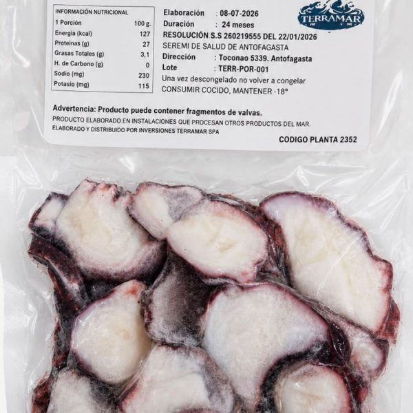 Pulpo Laminados Cocidos congelado IQF