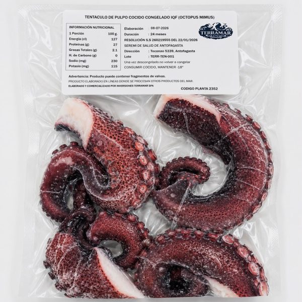 Tentáculos de Pulpo Cocidos congelado IQF